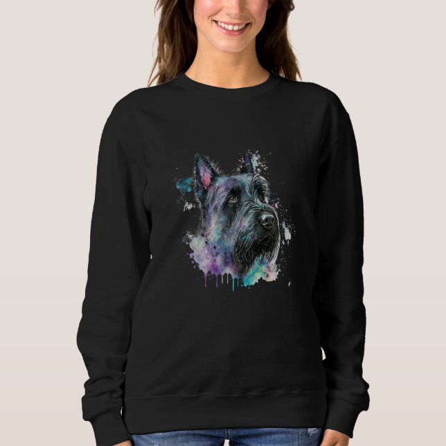 Sweatshirt Watercolor splash scotty scottie scottish terrier (Devant)