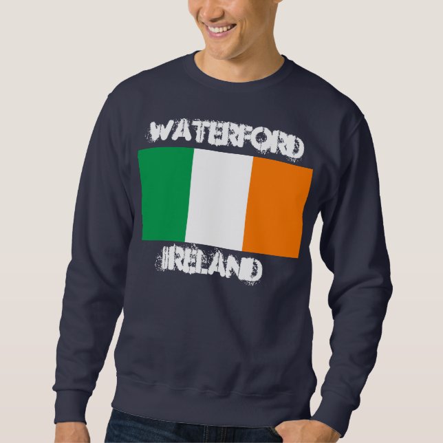 Sweatshirt Waterford, Irlande avec drapeau irlandais (Devant)