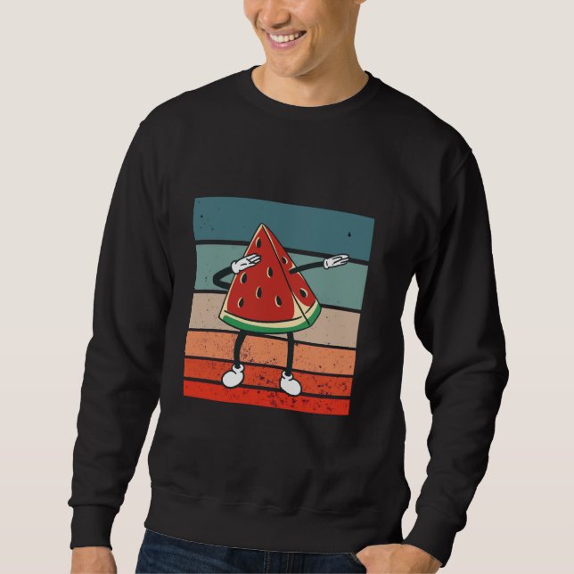 Sweatshirt Watermelon slice dabbing cartoon arms and legs dan (Devant)