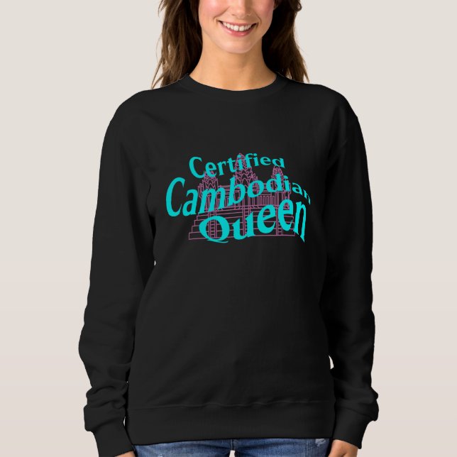Sweatshirt Wavy Khmer, reine cambodgienne Angkor Wat (Devant)