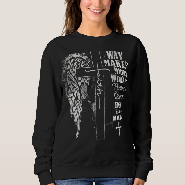 Sweatshirt Way Maker Miracle Worker Promepeur, Faith, Ch (Devant)