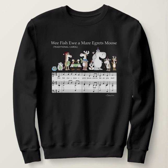 Sweatshirt WEE FISH EWE A MARE EGRETS MOOSE Sandra Boynton T- (Design devant)