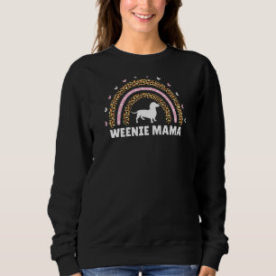 Sweatshirt Weenie Mama Leopard Rainbow Dachshund Weiner Chien