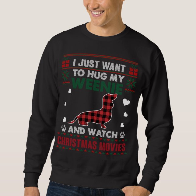 Sweatshirt Weenie Propriétaire Chien de Noël Films Pajama Xma (Devant)