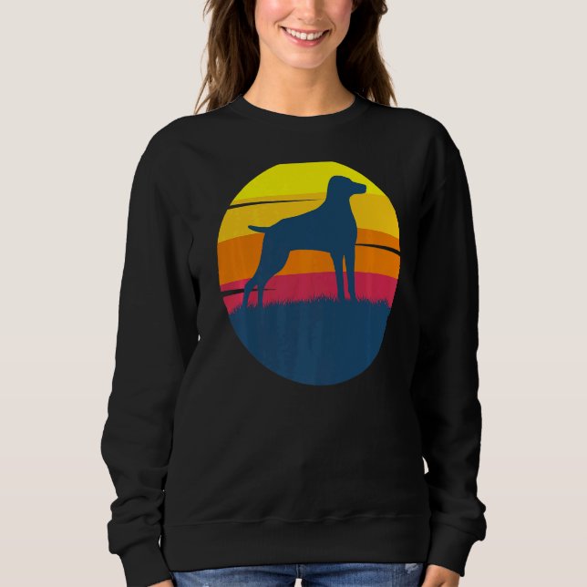 Sweatshirt Weimaraner Chien Retro (Devant)