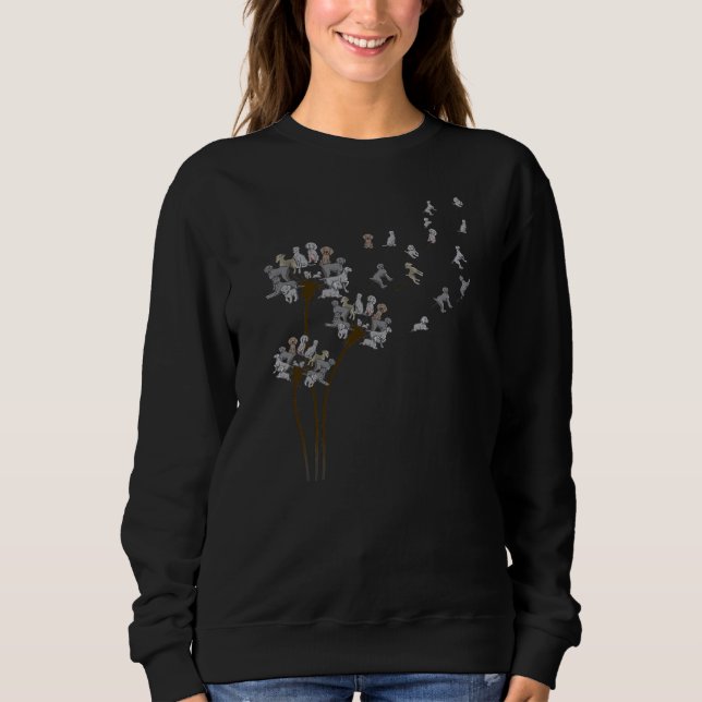 Sweatshirt Weimaraner Flower Fly Dandelion Weimaraner Chien (Devant)