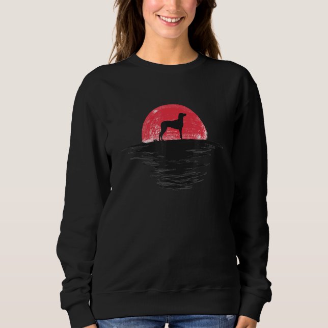 Sweatshirt Weimaraner Japanese Sunset Retro Dog Red (Devant)