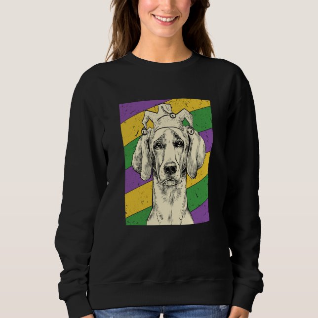 Sweatshirt Weimaraner Jester Mardi Gras Dog Mom or Dad (Devant)