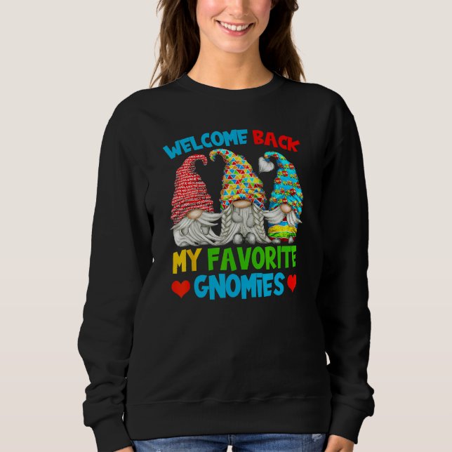 Sweatshirt Welcome Back To School  Gnomes For Teacher (Devant)