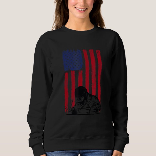 Sweatshirt WELDER - Patriotic American Flag Welder Fun Weldin (Devant)