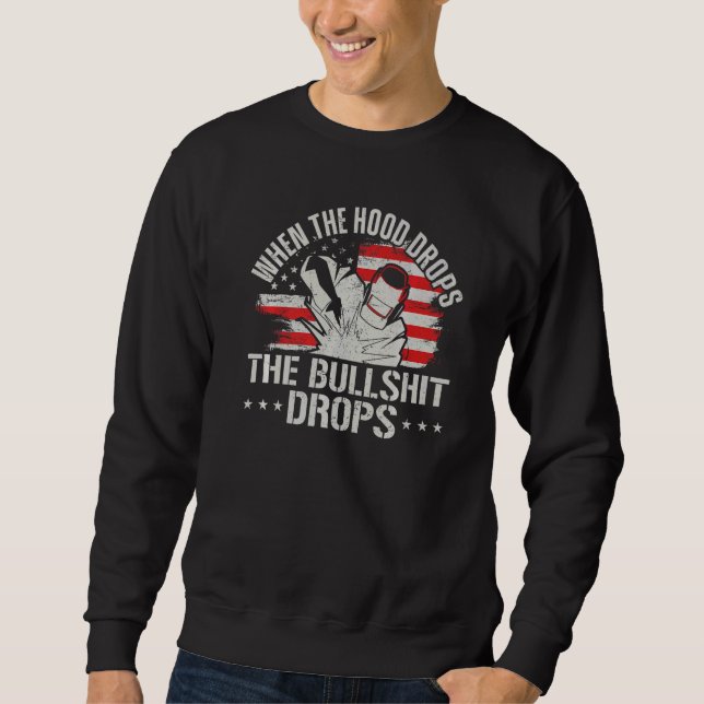 Sweatshirt Welder Welding Vintage American Flag Patriotic Whe (Devant)