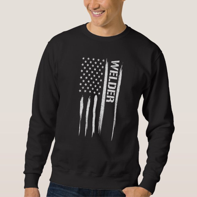 Sweatshirt Welding Welder - American Flag Sayings Premium (Devant)