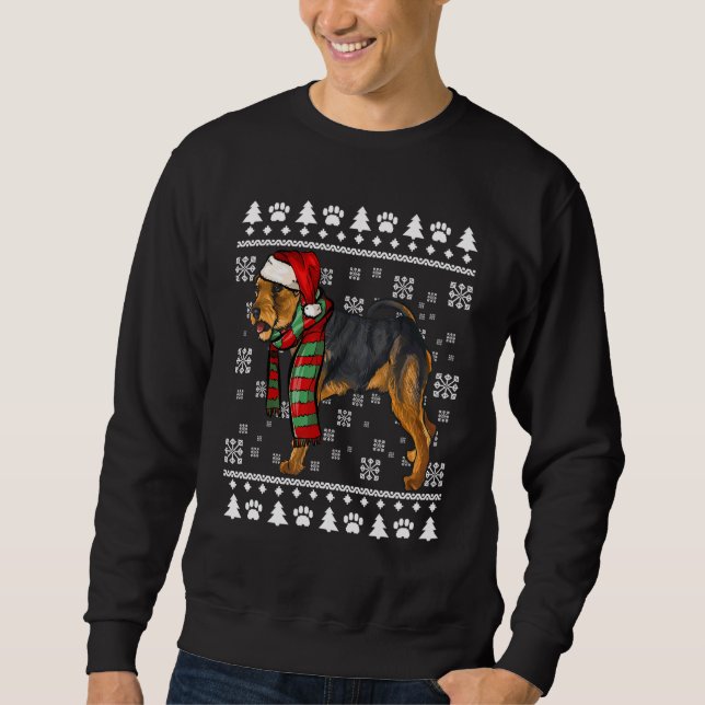 Sweatshirt Welsh Terrier Chien Santa Hat Noël laid (Devant)
