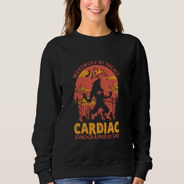 Sweatshirt Werewolf Par Sonographe Cardiaque De Nuit Par Hall (Devant)