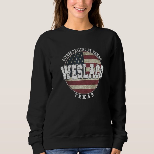 Sweatshirt Weslaco Texas Vintage American flag (Devant)