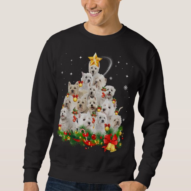 Sweatshirt West Highland White Terrier Feux de Noël (Devant)