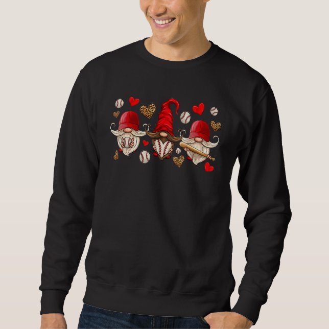Sweatshirt Western Baseball Gnome Leopard Baseball Player Men (Devant)
