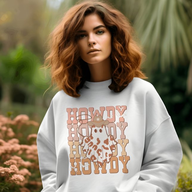 Sweatshirt Western Country Ghost Howdy Cowboy Halloween (Créateur téléchargé)