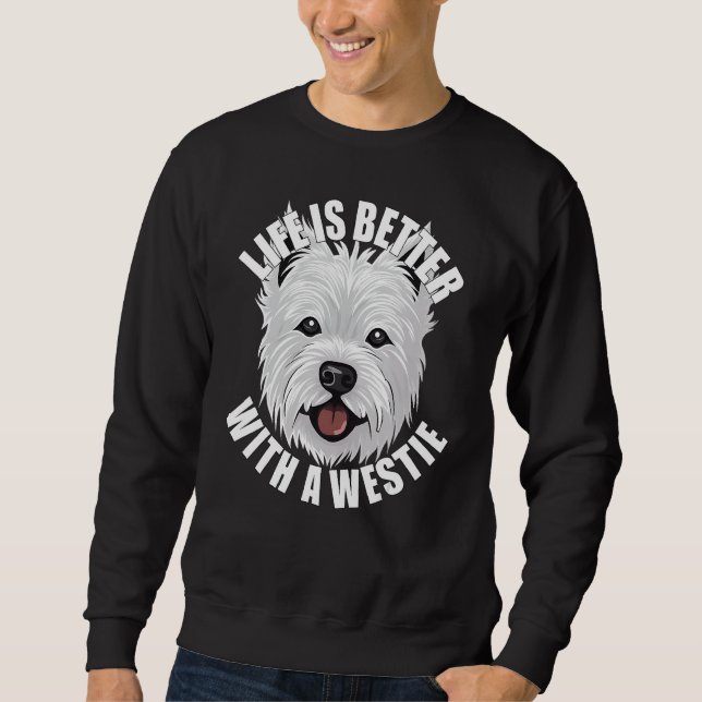 Sweatshirt Westie avec un chien Terrier West Highland (Devant)