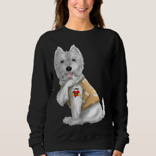 Sweatshirt Westie I Love Mom Tattoo Dog Funny Mother's Day Gi