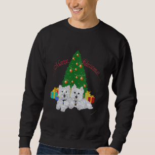 Sweatshirt Westies au pied de l'arbre de Noël