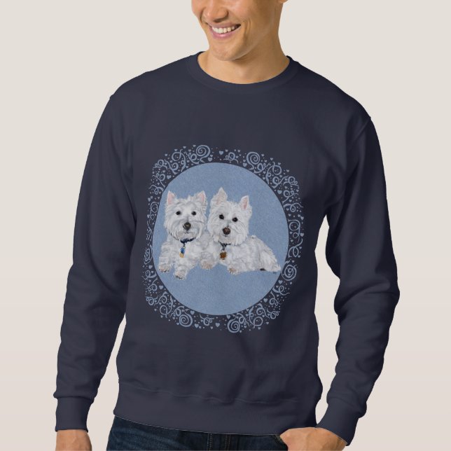 Sweatshirt Westies sur Bleu (Devant)