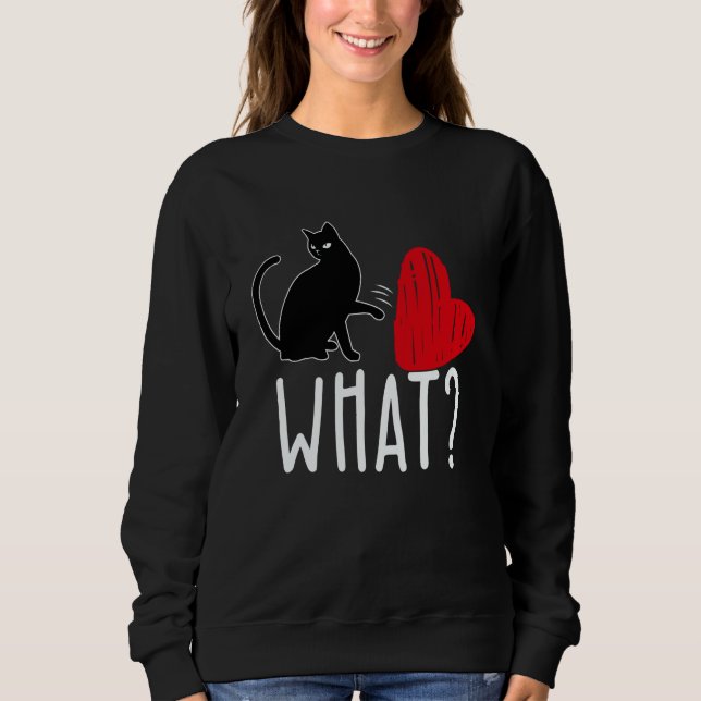 Sweatshirt What Cat Is My Valentine Cat Kiddy Mom Dad Date Si (Devant)