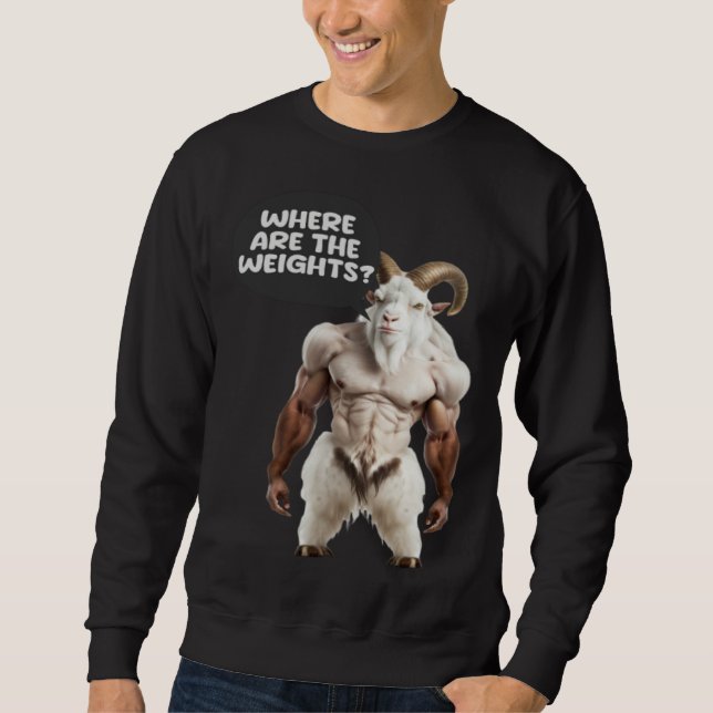 Sweatshirt Where Are The Weights Weightlifting Bodybuilding G (Devant)