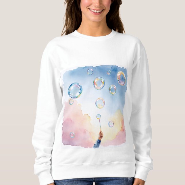 Sweatshirt Whimsical Bubbles Watercolor Shirt (Devant)