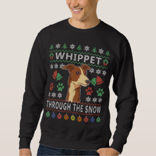 Sweatshirt Whippet à travers le Noël hivernal