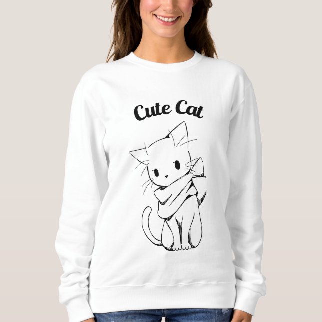 Sweatshirt Whiskers de charme - Chat douillet (Devant)