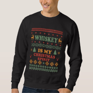 Sweatshirt Whiskey est mon esprit de noël drôle pull moche