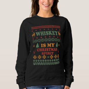 Sweatshirt Whiskey est mon esprit de noël drôle pull moche