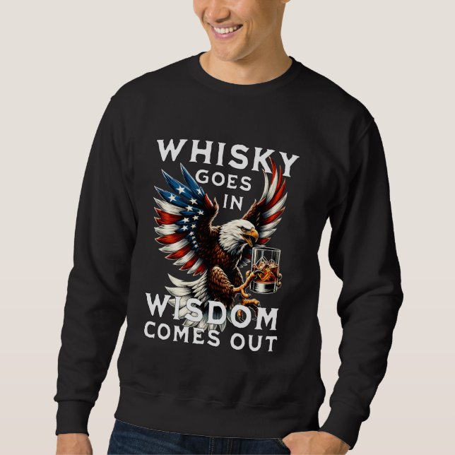 Sweatshirt Whiskey - La sagesse sort - Aigle des Etats-Unis (Devant)