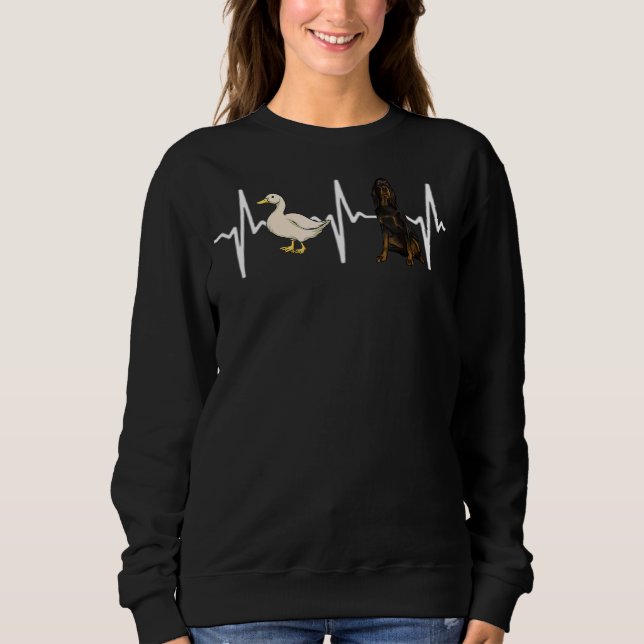 Sweatshirt White Duck Gordon Setter Heartbeat Chig (Devant)