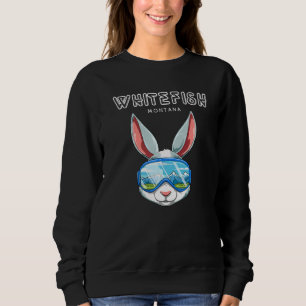 Sweatshirt Whitefish Montana Usa Ski Et Snowboard Rabbit