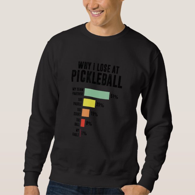 Sweatshirt Why I Lose At Pickleball  Pickleball Player (Devant)