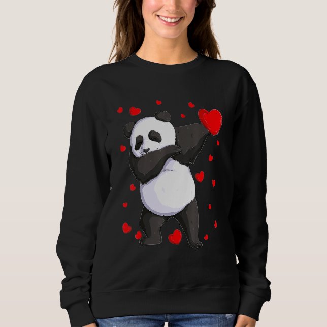 Sweatshirt Wild Dab Animals Dabbing Panda Bear St Valentine's (Devant)