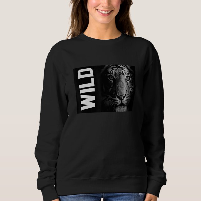 Sweatshirt Wild Mountain White Tigers of Bengal Illustration  (Devant)