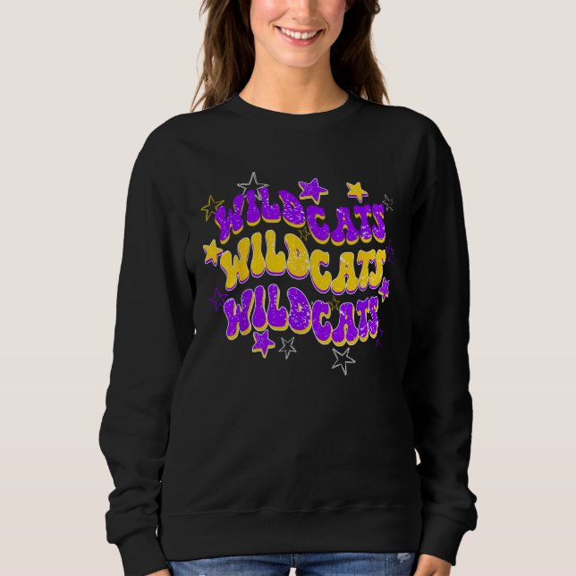 Sweatshirt Wildcats Wildcat School Spirit Spirit Wear Purple  (Devant)