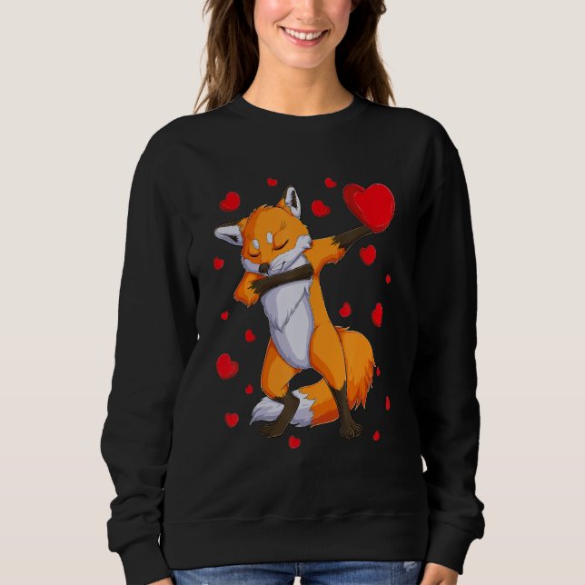 Sweatshirt Wildlife Dab Animals Dabbing Fox Valentine's Day k (Devant)