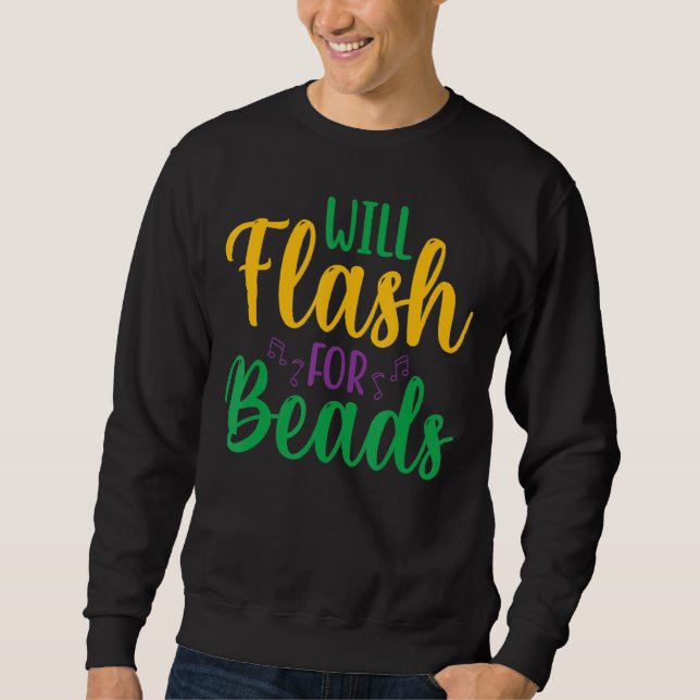 Sweatshirt Will Flash Pour Les Perles Amusants Mardi Gras Par (Devant)