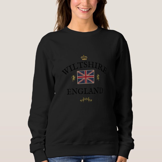 Sweatshirt WILTSHIRE ANGLETERRE DRApeau UNION JACK BRITANNIQU (Devant)