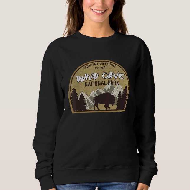 Sweatshirt Wind Cave National Park  Camping Dakota du Sud Vin (Devant)