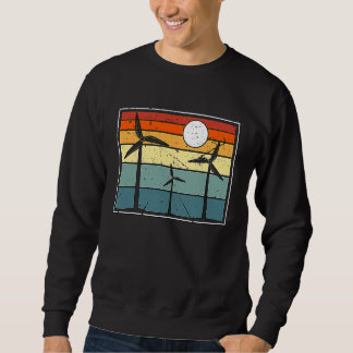 Sweatshirt Windmill Retro Wind Power Renewable Energy Wind Tu