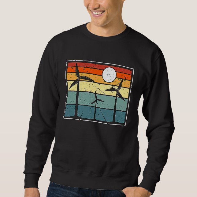 Sweatshirt Windmill Retro Wind Power Renewable Energy Wind Tu (Devant)