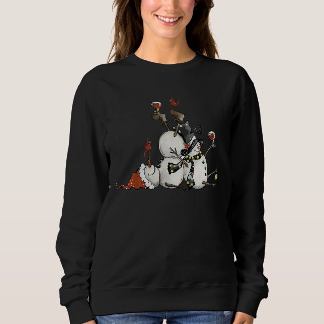 Sweatshirt Wine  Cute Snowman I'm Dreaming Of A Wine Christma (Devant)