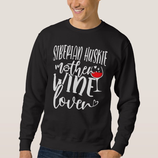Sweatshirt Wine  Siberian Huskie Mother (Devant)