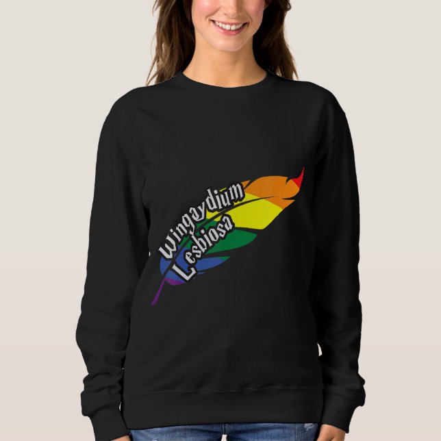 Sweatshirt Wingaydium Lesbiosa Coeurs Drapeau Lgbt Gay Pour F (Devant)