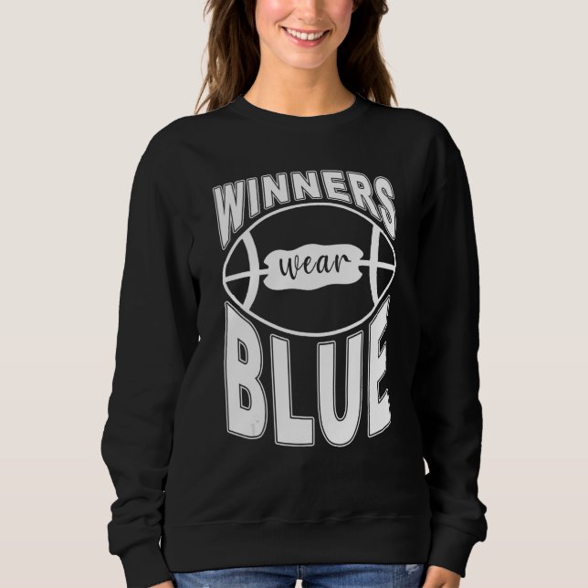 Sweatshirt Winners Wear Blue High School Football Game Team (Devant)